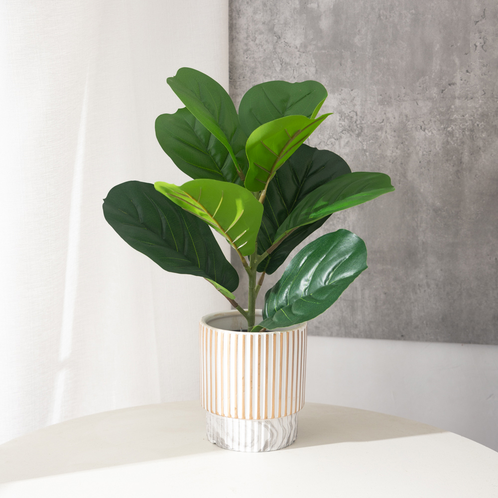 Rubber Plant Ficus - 38cm 9 garpu Tanaman Ficus buatan
