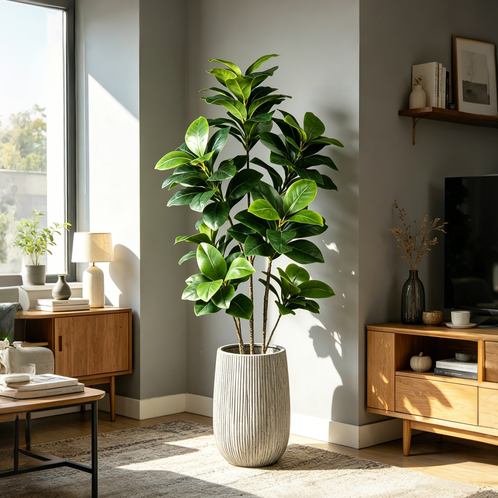 Rubber Plant Ficus - Pohon Beringin Buatan Besar 74-140cm, Pohon